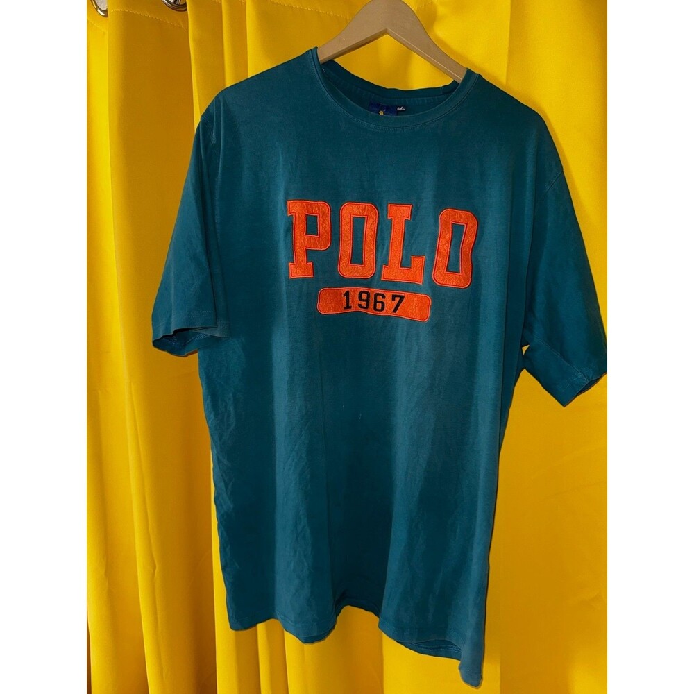 Polo Ralph Lauren Men's 4XL Classic Fit Varsity Logo T-Shirt Teal 1967